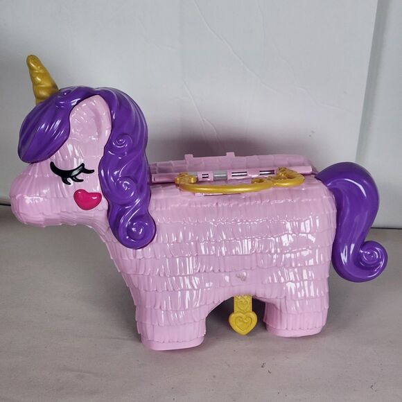 Polly Pocket Pink Unicorn Party Playset pinata carry case pink miniture polly - Picture 5 of 13